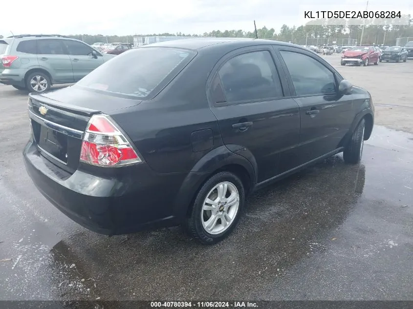 2010 Chevrolet Aveo Lt VIN: KL1TD5DE2AB068284 Lot: 40780394