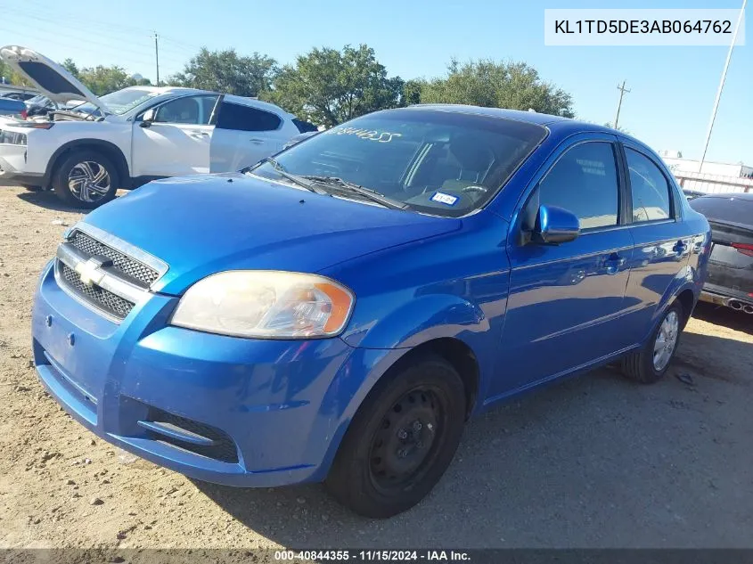 2010 Chevrolet Aveo Lt VIN: KL1TD5DE3AB064762 Lot: 40844355