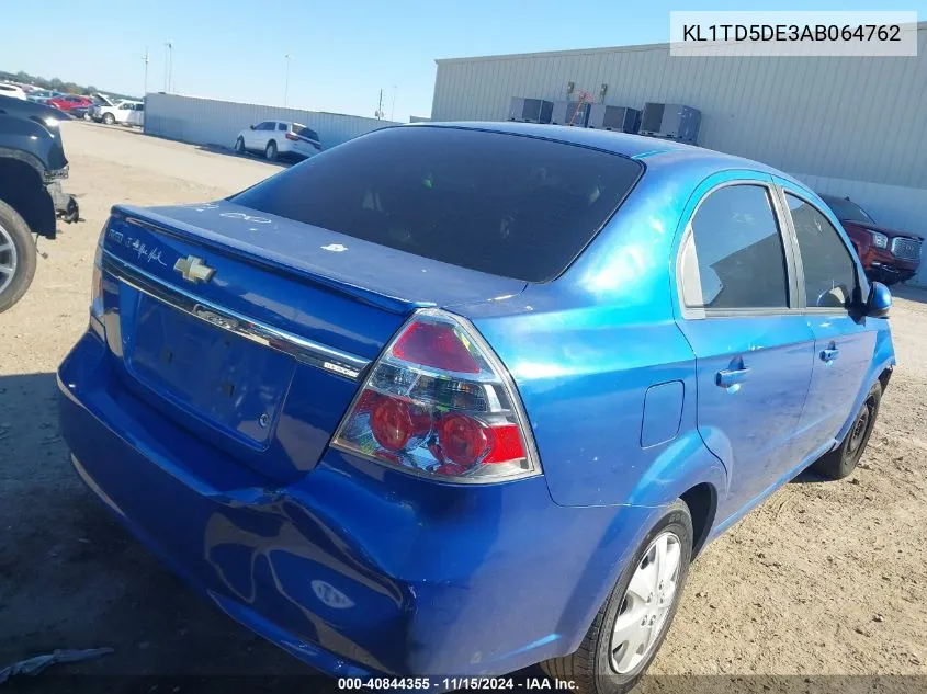 2010 Chevrolet Aveo Lt VIN: KL1TD5DE3AB064762 Lot: 40844355