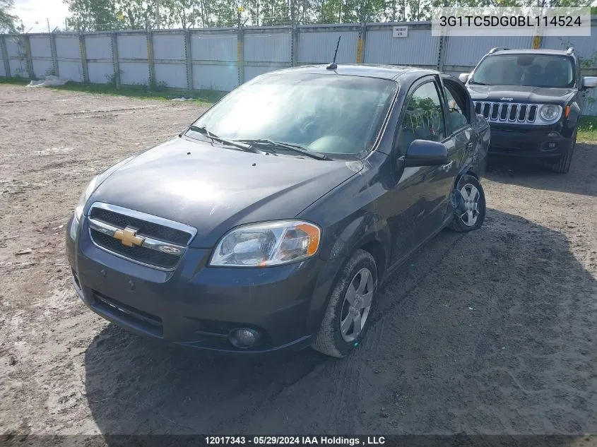 2011 Chevrolet Aveo VIN: 3G1TC5DG0BL114524 Lot: 12017343