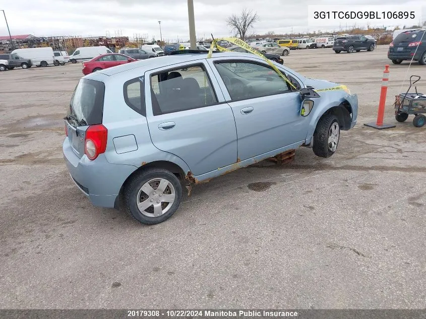 2011 Chevrolet Aveo Lt VIN: 3G1TC6DG9BL106895 Lot: 20179308