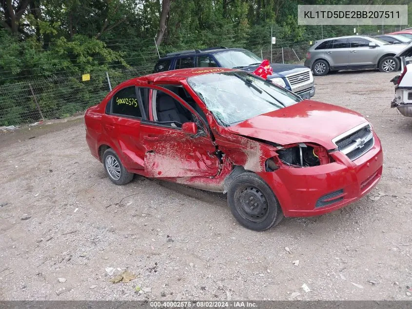 2011 Chevrolet Aveo 1Lt VIN: KL1TD5DE2BB207511 Lot: 40002575