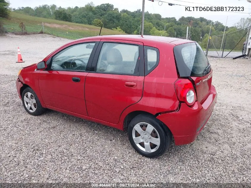 KL1TD6DE3BB172323 2011 Chevrolet Aveo 1Lt