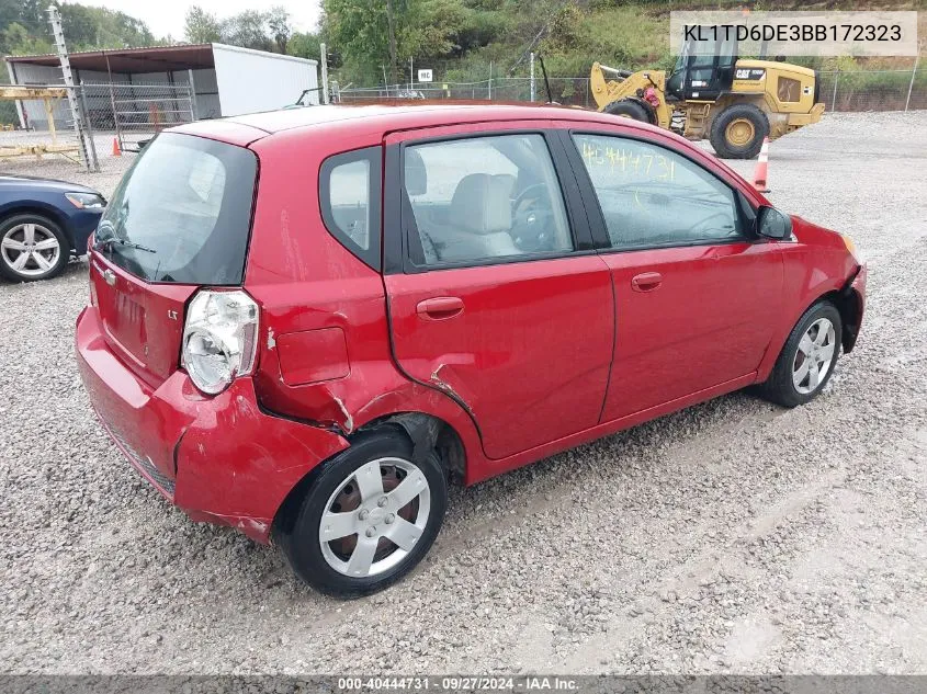 2011 Chevrolet Aveo 1Lt VIN: KL1TD6DE3BB172323 Lot: 40444731