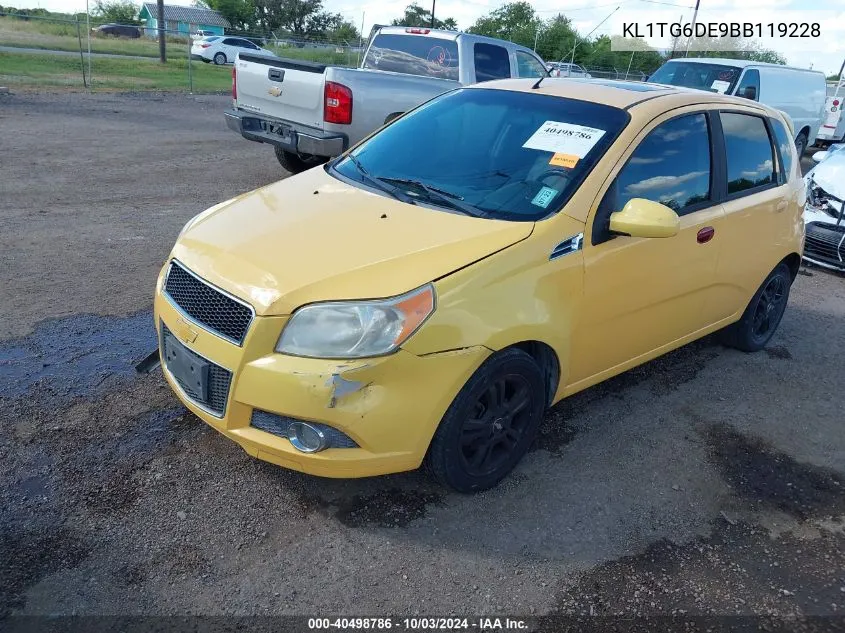 2011 Chevrolet Aveo 2Lt VIN: KL1TG6DE9BB119228 Lot: 40498786