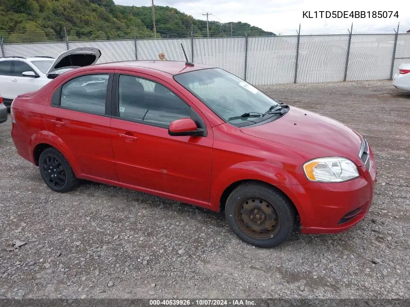 2011 Chevrolet Aveo Ls/Lt VIN: KL1TD5DE4BB185074 Lot: 40539926