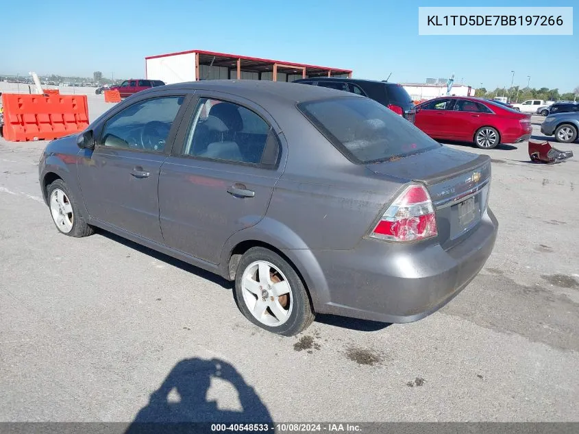 2011 Chevrolet Aveo 1Lt VIN: KL1TD5DE7BB197266 Lot: 40548533