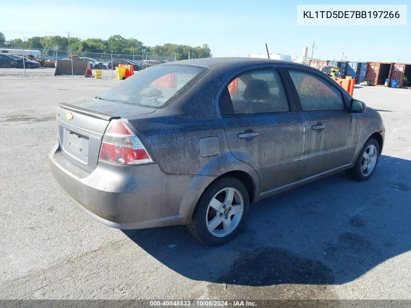 2011 Chevrolet Aveo 1Lt VIN: KL1TD5DE7BB197266 Lot: 40548533