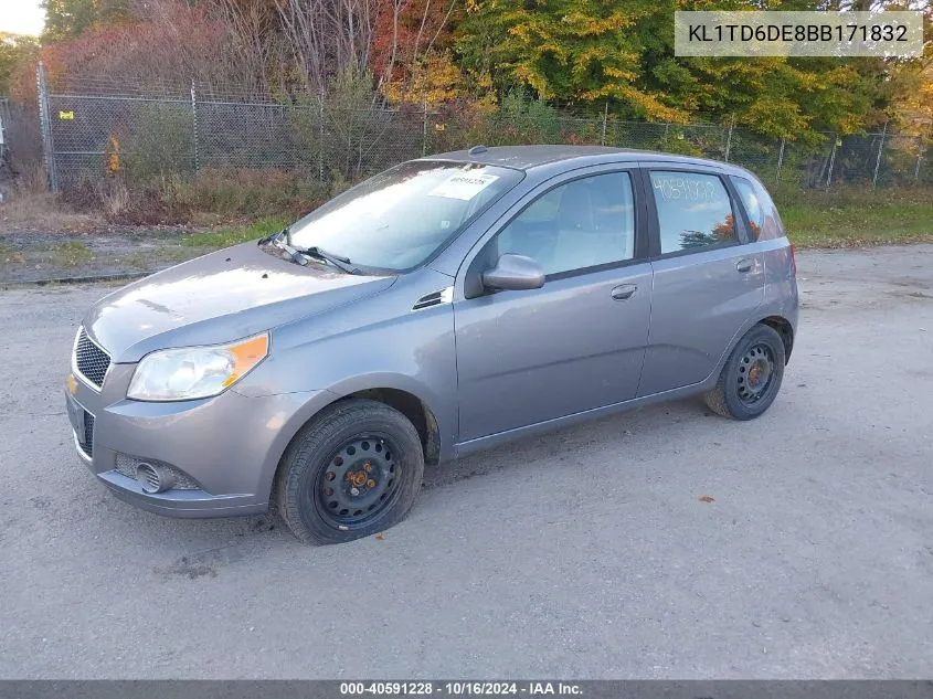 2011 Chevrolet Aveo Ls VIN: KL1TD6DE8BB171832 Lot: 40591228