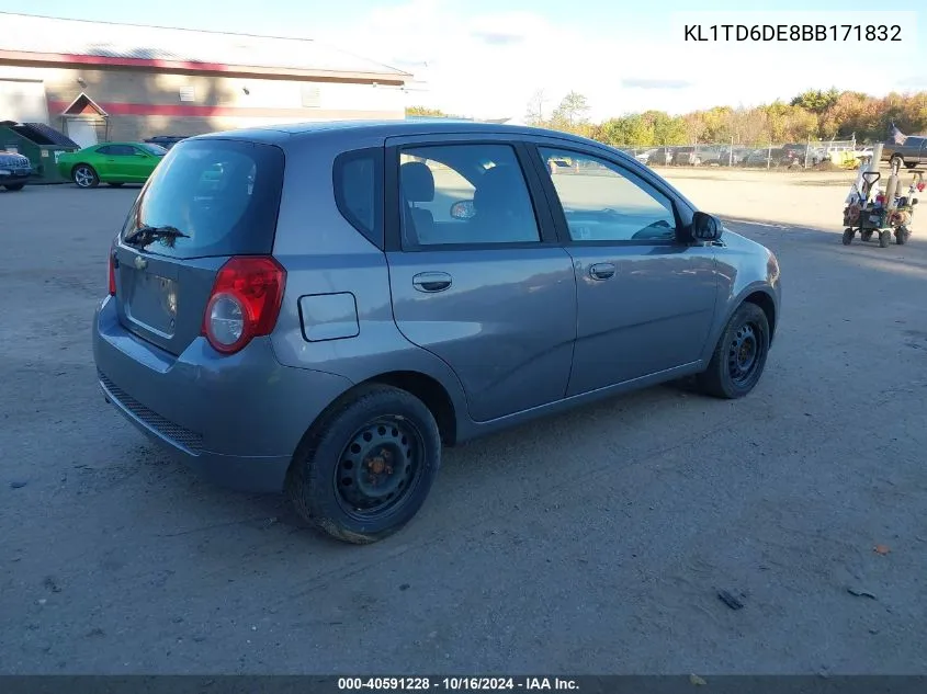 2011 Chevrolet Aveo Ls VIN: KL1TD6DE8BB171832 Lot: 40591228