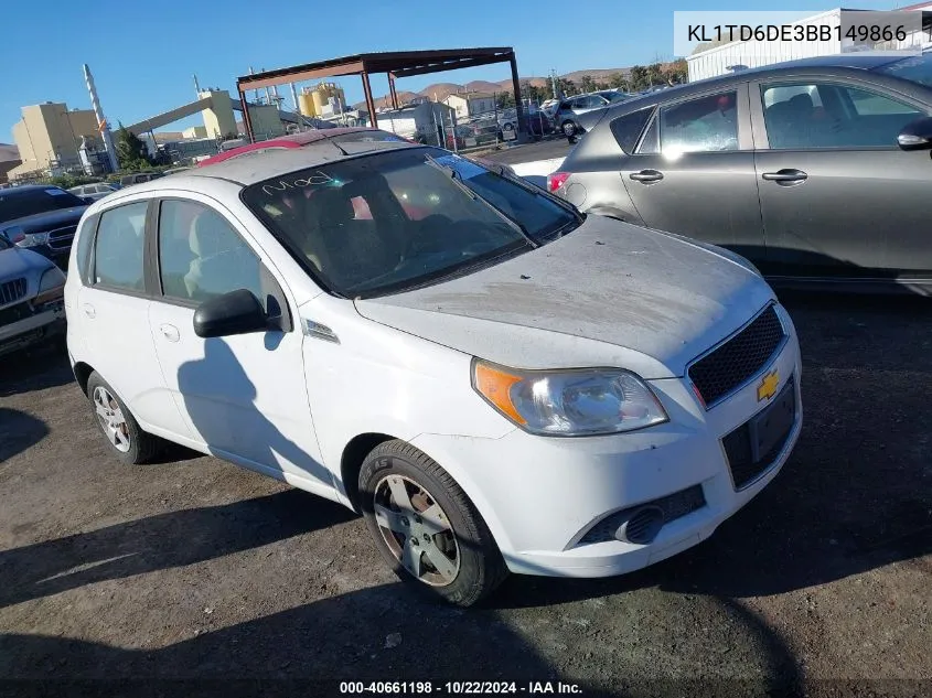 2011 Chevrolet Aveo 1Lt VIN: KL1TD6DE3BB149866 Lot: 40661198