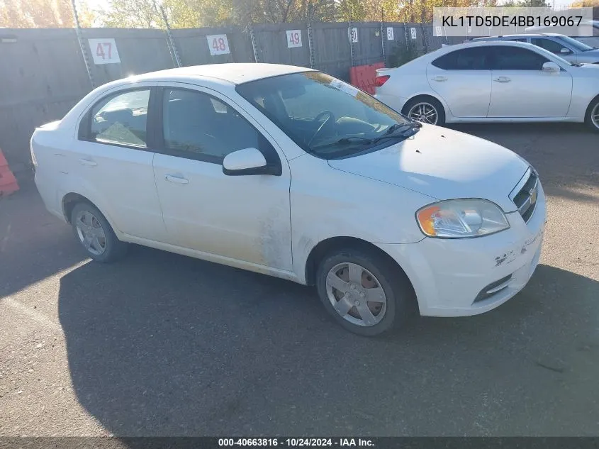 2011 Chevrolet Aveo 1Lt VIN: KL1TD5DE4BB169067 Lot: 40663816