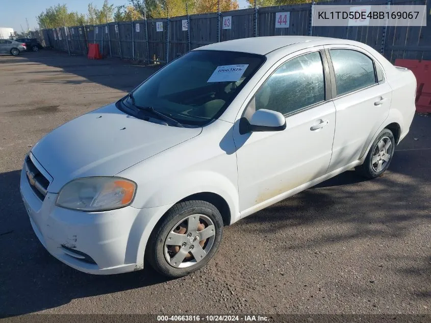 2011 Chevrolet Aveo 1Lt VIN: KL1TD5DE4BB169067 Lot: 40663816