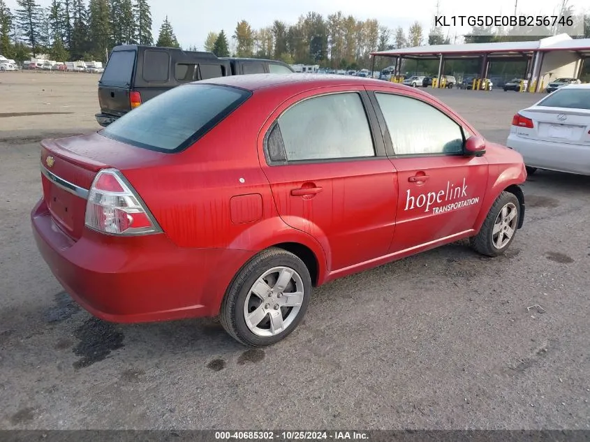 2011 Chevrolet Aveo 2Lt VIN: KL1TG5DE0BB256746 Lot: 40685302