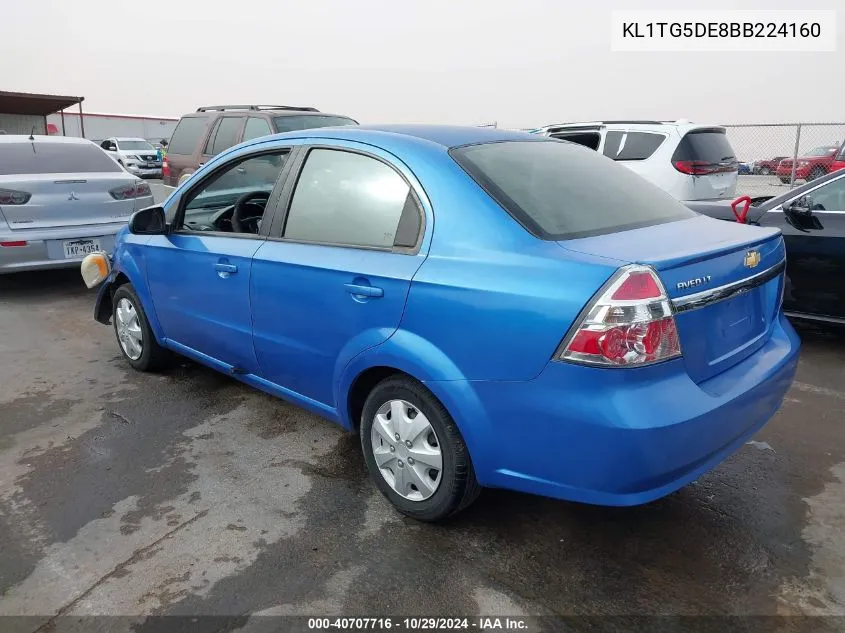 2011 Chevrolet Aveo 2Lt VIN: KL1TG5DE8BB224160 Lot: 40707716