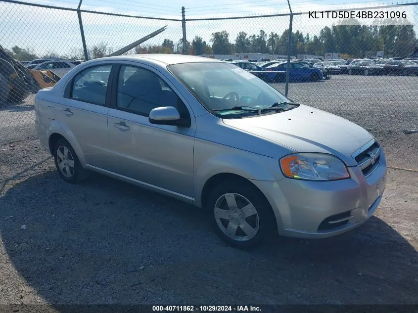 2011 Chevrolet Aveo 1Lt VIN: KL1TD5DE4BB231096 Lot: 40711862