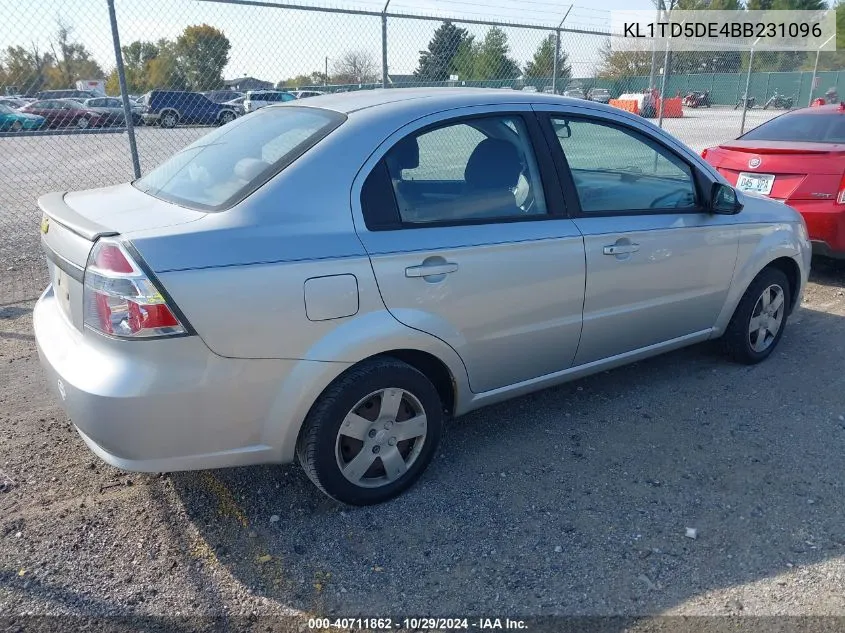 2011 Chevrolet Aveo 1Lt VIN: KL1TD5DE4BB231096 Lot: 40711862