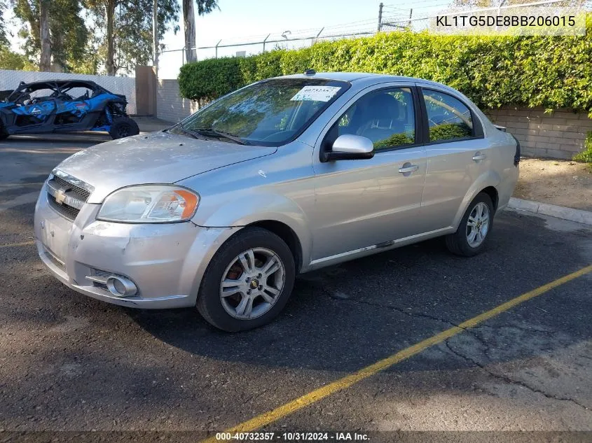 2011 Chevrolet Aveo Lt VIN: KL1TG5DE8BB206015 Lot: 40732357