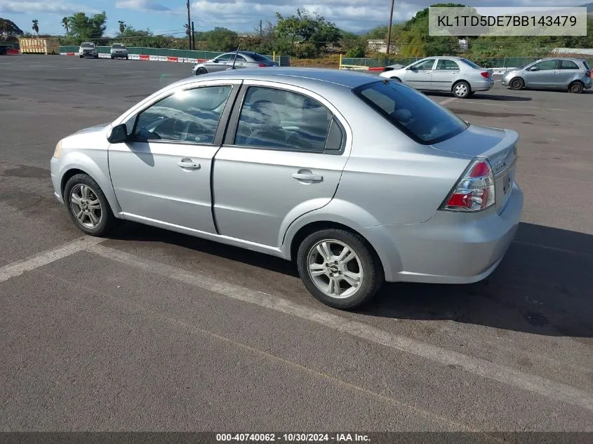 2011 Chevrolet Aveo 1Lt VIN: KL1TD5DE7BB143479 Lot: 40740062