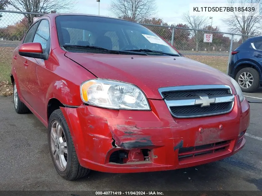 2011 Chevrolet Aveo 1Lt VIN: KL1TD5DE7BB185439 Lot: 40771419