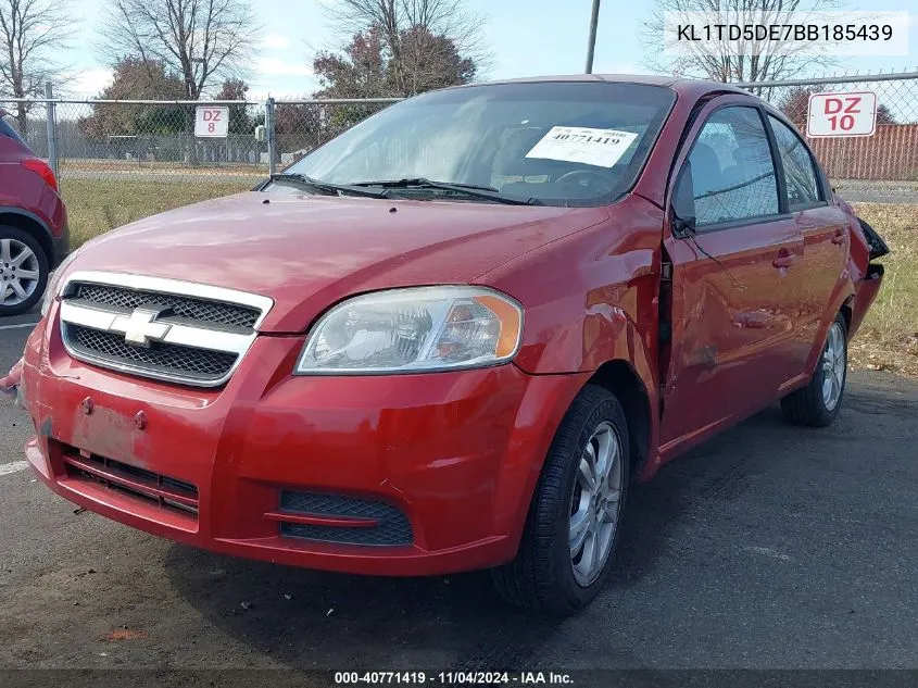 2011 Chevrolet Aveo 1Lt VIN: KL1TD5DE7BB185439 Lot: 40771419