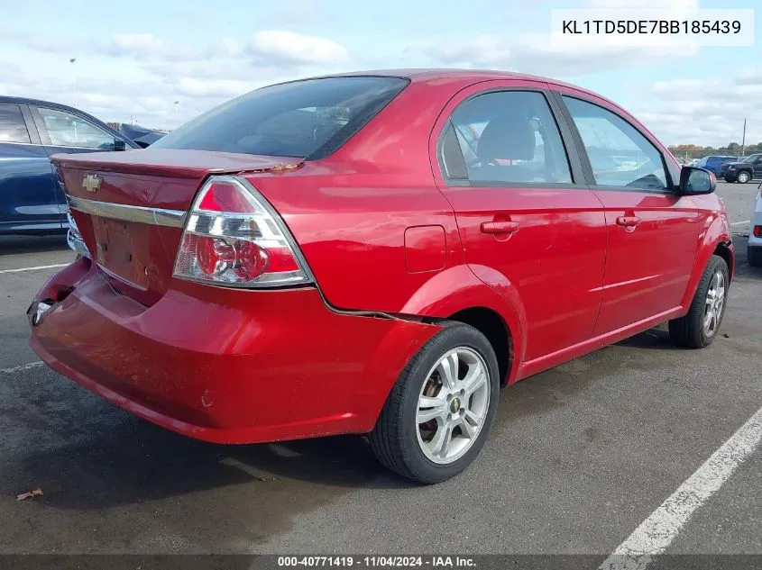 2011 Chevrolet Aveo 1Lt VIN: KL1TD5DE7BB185439 Lot: 40771419