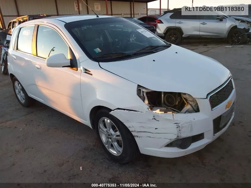 2011 Chevrolet Aveo 1Lt VIN: KL1TD6DE9BB118380 Lot: 40775353