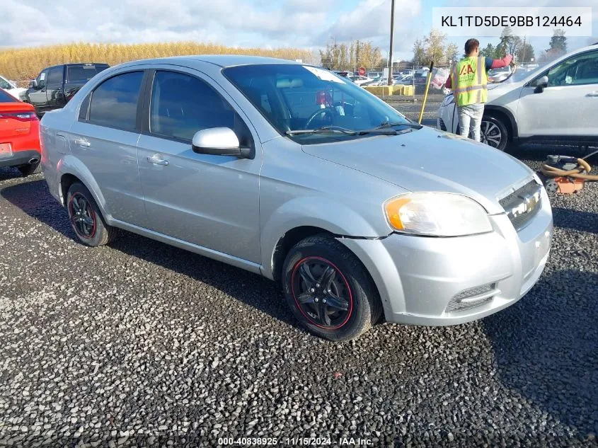 2011 Chevrolet Aveo 1Lt VIN: KL1TD5DE9BB124464 Lot: 40838925