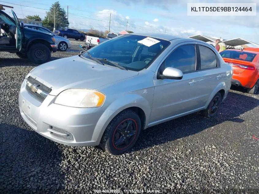 2011 Chevrolet Aveo 1Lt VIN: KL1TD5DE9BB124464 Lot: 40838925