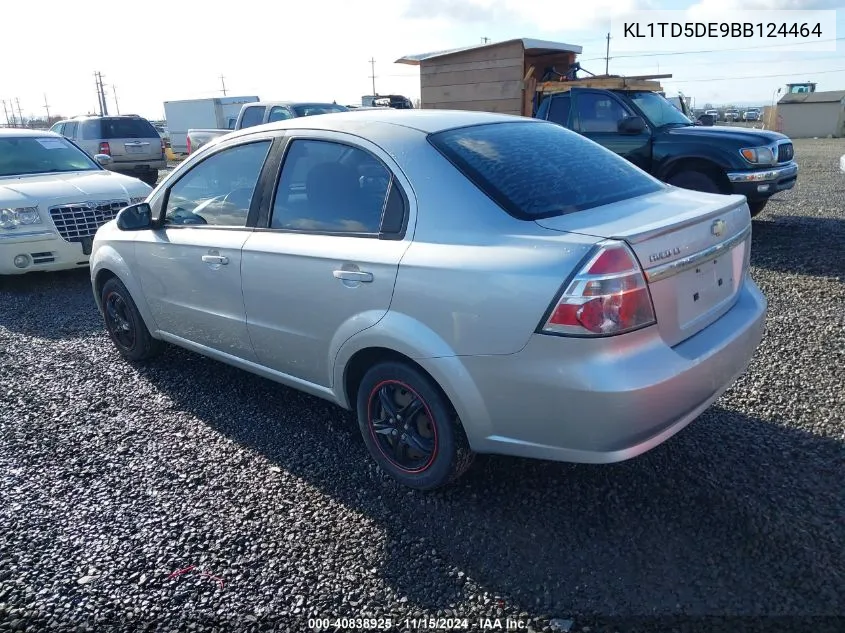 2011 Chevrolet Aveo 1Lt VIN: KL1TD5DE9BB124464 Lot: 40838925