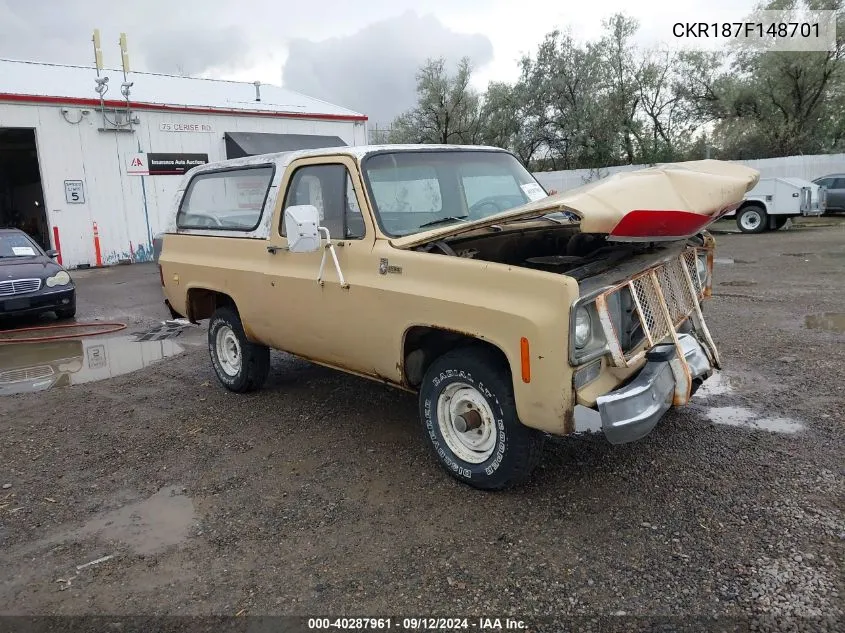 1977 Chevrolet Blazer VIN: CKR187F148701 Lot: 40287961