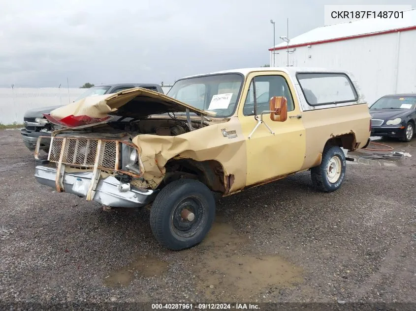 1977 Chevrolet Blazer VIN: CKR187F148701 Lot: 40287961