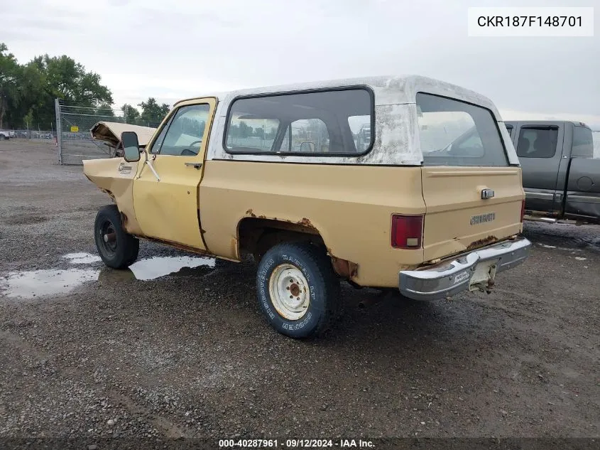 1977 Chevrolet Blazer VIN: CKR187F148701 Lot: 40287961