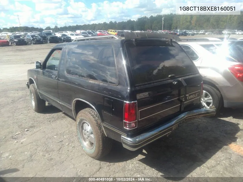 1984 Chevrolet Blazer S10 VIN: 1G8CT18BXE8160051 Lot: 40491038