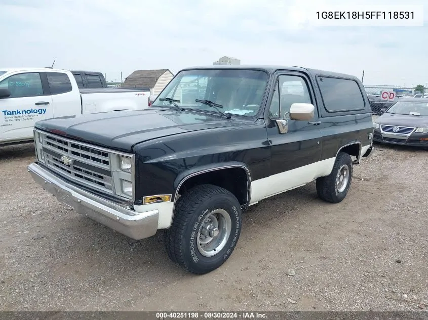 1985 Chevrolet Blazer K10 VIN: 1G8EK18H5FF118531 Lot: 40251198