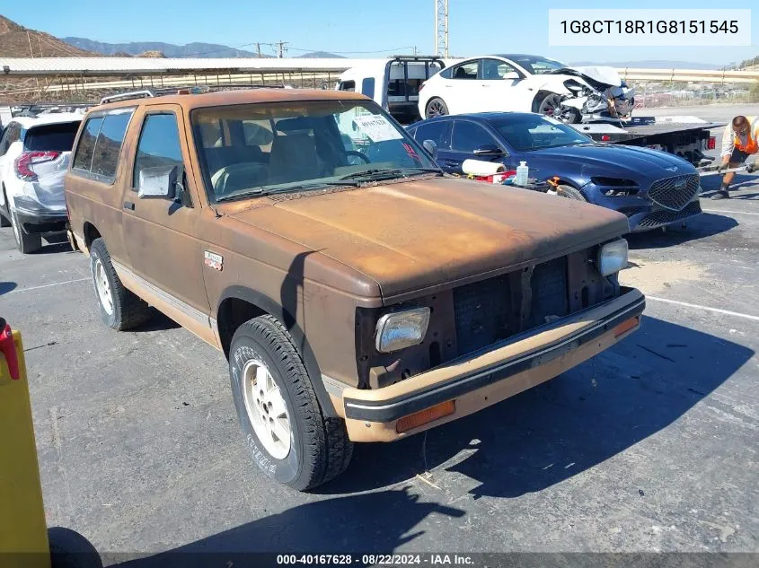 1986 Chevrolet Blazer S10 VIN: 1G8CT18R1G8151545 Lot: 40167628