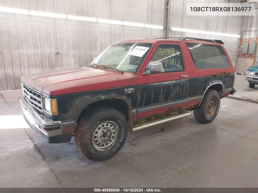 1986 Chevrolet Blazer S10 VIN: 1G8CT18RXG8136977 Lot: 40595808