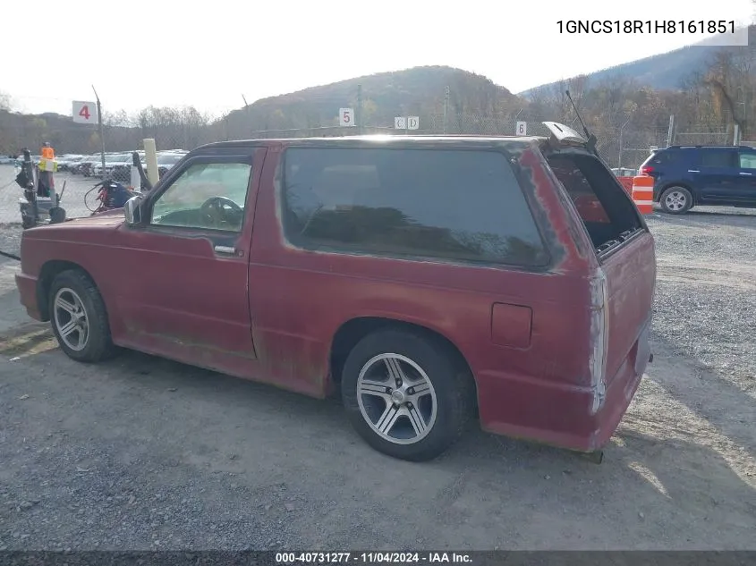 1987 Chevrolet Blazer S10 VIN: 1GNCS18R1H8161851 Lot: 40731277