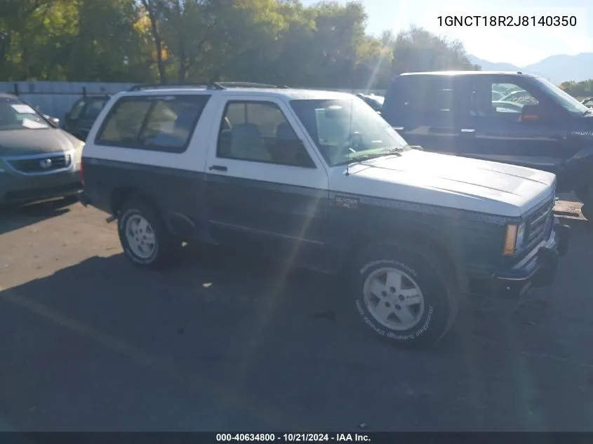 1988 Chevrolet Blazer S10 VIN: 1GNCT18R2J8140350 Lot: 40634800