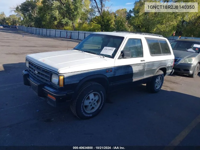 1988 Chevrolet Blazer S10 VIN: 1GNCT18R2J8140350 Lot: 40634800