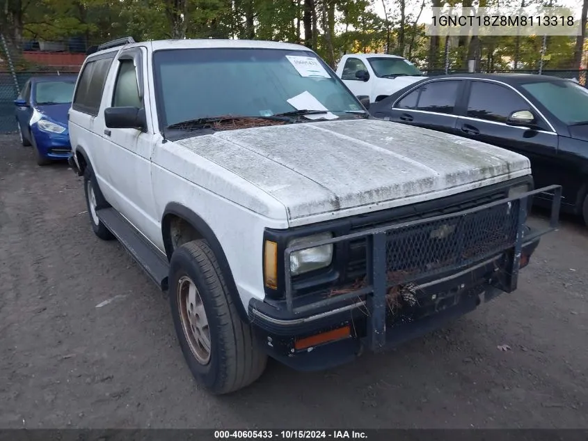 1991 Chevrolet Blazer S10 VIN: 1GNCT18Z8M8113318 Lot: 40605433