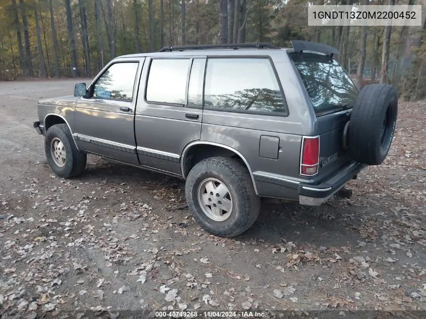 1991 Chevrolet Blazer S10 VIN: 1GNDT13Z0M2200452 Lot: 40749268