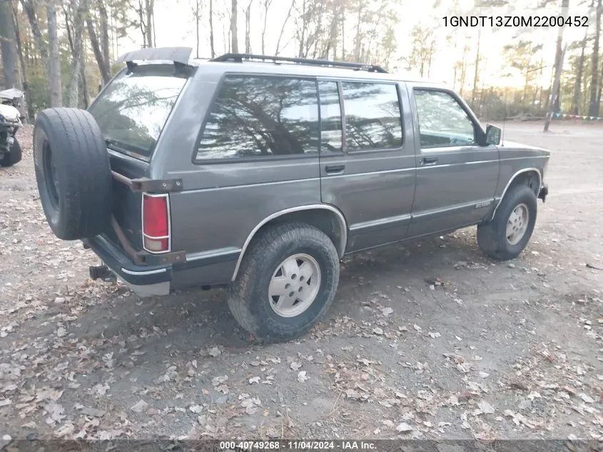 1991 Chevrolet Blazer S10 VIN: 1GNDT13Z0M2200452 Lot: 40749268