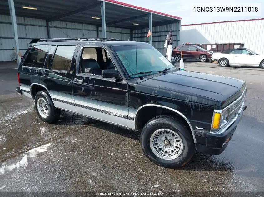 1992 Chevrolet Blazer S10 VIN: 1GNCS13W9N2211018 Lot: 40477926