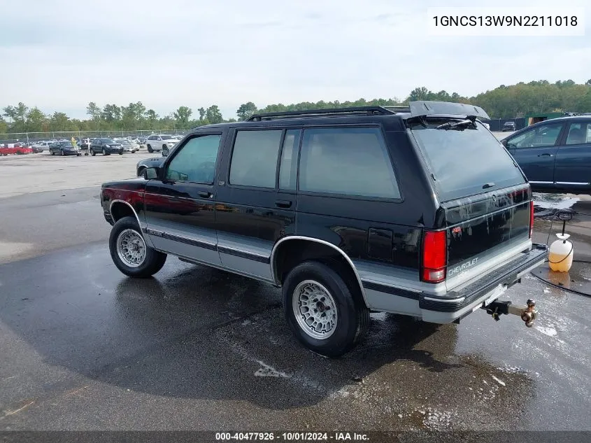 1992 Chevrolet Blazer S10 VIN: 1GNCS13W9N2211018 Lot: 40477926