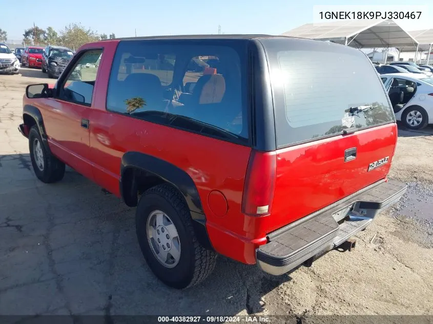 1993 Chevrolet Blazer K1500 VIN: 1GNEK18K9PJ330467 Lot: 40382927