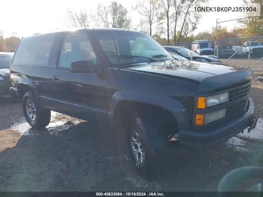 1993 Chevrolet Blazer K1500 VIN: 1GNEK18K0PJ351904 Lot: 40633064