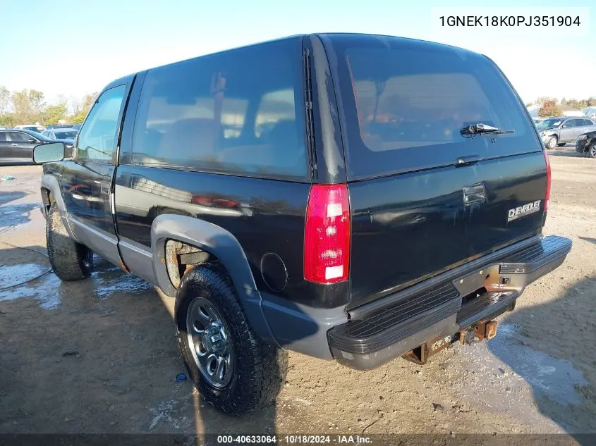 1993 Chevrolet Blazer K1500 VIN: 1GNEK18K0PJ351904 Lot: 40633064