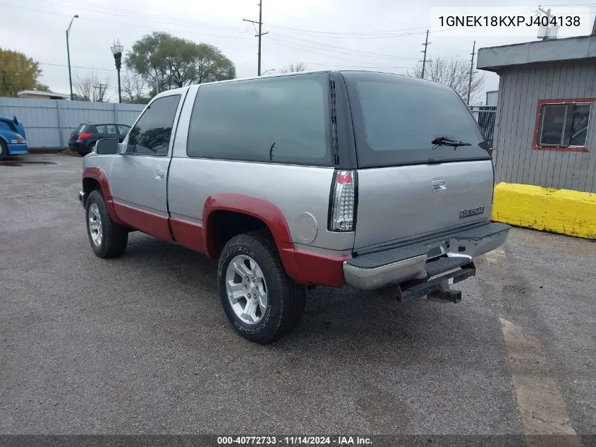 1993 Chevrolet Blazer K1500 VIN: 1GNEK18KXPJ404138 Lot: 40772733