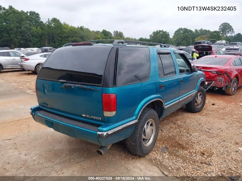 1995 Chevrolet Blazer VIN: 1GNDT13W4SK232405 Lot: 40327828